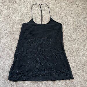 Staringat Stars Whimsigoth Beaded Embroidery Fairy Overlay Slip Dress Mini SizeL